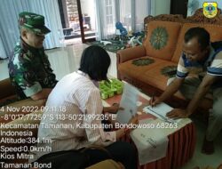 Babinsa Koramil/06 Tamanan Dampingi Pengecekan dan Pendataan Pupuk Bersubsidi Dikios-kios
