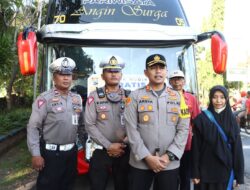 Kapolres Probolinggo Berangkatkan Dua Bus Balik Mudik Gratis