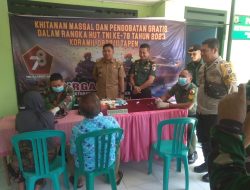 Sambut HUT TNI ke-78, Koramil 0822/11 Tapen Gelar Pengobatan Gratis
