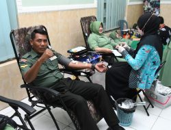 HUT Korem 083/Bdj Ke 60, Prajurit Kodim 0822 Bondowoso Gelar Donor Darah