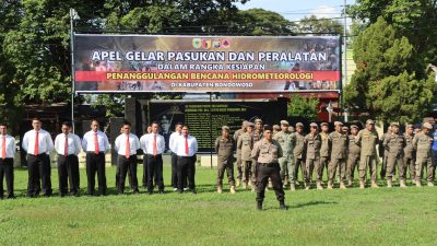 Polres Bondowoso Gelar Kegiatan Apel Pasukan dan Peralatan, Dalam Penanggulangan Bencana Hidrometeorologi