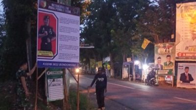 Tegaskan netralitas  pada Pemilu 2024, Jajaran Koramil pasang banner netralitas TNI