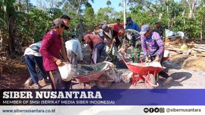 Kekompakan terlihat antara Kodim 0422/LB dan Masyarakat Bangun Gorong-gorong di TMMD Ke-120