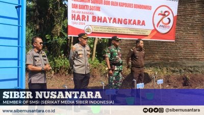 Polres Bondowoso Bantu Sumur Bor di Desa Bendelan Kec. Binakal