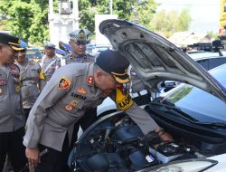 Operasi Mantap Praja Semeru 2024, Kapolres Bondowoso Mengecek Kesiapan Ranmor R 2 dan R4