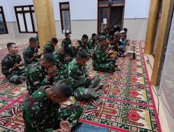 Satgas TMMD 123 Kodim 0822 Bersama Warga Gelar Yasinan di Masjid Baitul Hudda