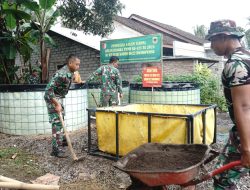 Satgas TMMD Ke-123 Bersama Warga Rampungkan Kolam Terpal