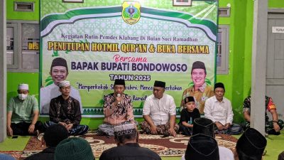 Puncak Ramadhan, Bupati Bondowoso Hadiri Khotmil Qur’an dan Buka Bersama di Desa Klabang