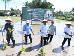 Kasdim 0822 Hadiri Gerakan Tanam Padi Serentak 14 Provinsi bersama Presiden R.I Secara Vicon