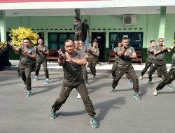 Tingkatkan Kemampuan Fisik, Pencak Silat Militer Wajib dimiliki Prajurit Kodim 0822