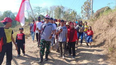 JJS Kemerdekaan, Kades Lanas Bersama Babinsa Berbaur dengan Ratusan Warga