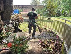 Menjelang Penutupan TMMD ke-126, Area Comdeka dan Patung Pramuka Ampelgading Dicat dan Dibersihkan