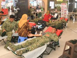 Peringati HUT Brigif 9 serta Yonif Raider 514/SY Ke-77, Ratusan Prajurit Gelar Donor Darah