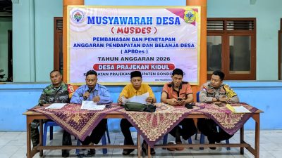 Musdes Penetapan APBDes 2026 Digelar di Balai Desa Prajekan Kidul