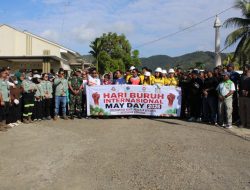 Kompak di Hari Buruh, Brigif TP 28 Bari Fola Ajak Buruh dan Warga Peduli Lingkungan