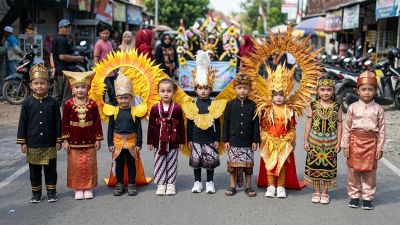 Gemes..!! Murid TK PGRI 01 dan KB Permata Hati Tampil dengan Adat Nusantara. Momen Karnaval HUT RI ke 81